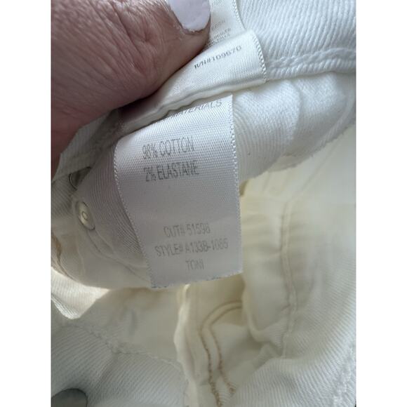 AGOLDE Jeans Womens 27 White Toni Straight Leg High Rise Distressed Hems 2015 - Picture 12 of 12